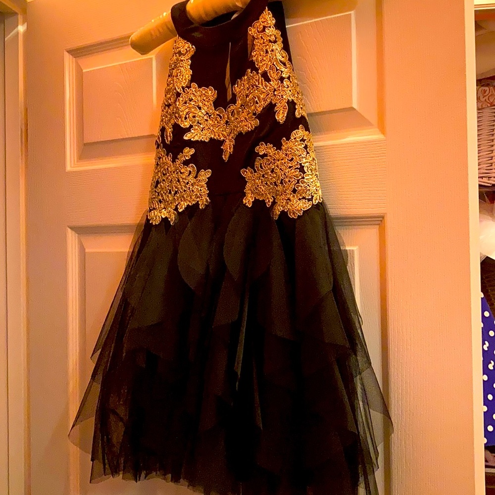 Black and gold dress
